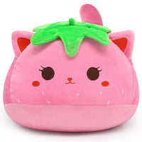 3 x Brand New MUFEIRUO Strawberry Cuddly Toy Cat, 30CM Strawberry Pink Cat Plush Toy Pillow, Kawaii Strawberry Cat Cuddly Toy Soft Stuffed Animal Cat Pillow Gifts For Children - RRP €51.42