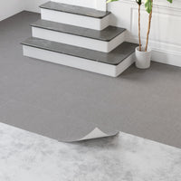 1 x RAW Customer Returns PVC floor covering self-adhesive tiles grey marble 30 x 30 cm, tile look vinyl floor tiles for entrance door, living room, kitchen, balcony, storage room, 20 pieces 1.8 m  - RRP €29.23