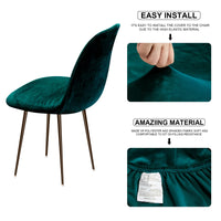 1 x RAW Customer Returns Lydevo Chair Covers Set of 6 Dining Room Stretch Chair Covers for Dining Room Chairs Universal Washable Cover Chair Covers Scandinavian Chair Cover for Kitchen Chairs Hotel Banquet Velvet Dark Green - RRP €47.21