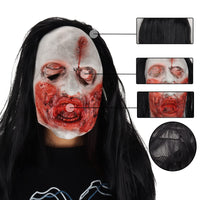 2 x Brand New TIANHOO Zombie Mask Vampire Mask Halloween Horror Mask Female Ghost Blood Horror Mask with Black Hair Realistic Full Face Latex Mask for Halloween Costume Cosplay Party - RRP €33.44