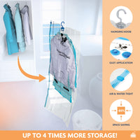 1 x Brand New Laundryspecialist Vacuum Storage Bags - 12 Pieces in 4 Sizes - Save 80 Space in Your Cabinets or Suitcases - Includes Free Hand Pump - Vacuum Cleaner Friendly - RRP €33.23