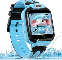 1 x RAW Customer Returns clleylise Kids Smartwatch, Smartwatch Children with GPS and Phone Voice Chat, SOS IP68 Waterproof Game Camera Alarm Clock Touch Screen, Smart Watch for Boys Girls 4-16 Years Student Blue  - RRP €28.27