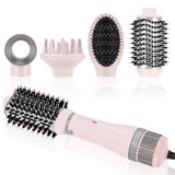 1 x RAW Customer Returns 4 IN 1 hair dryer hot air brush set, PARWIN PRO BEAUTY styler set, hair dryer brush with 4 attachments for drying, straightening, volumizing and styling, ion care, 1000 watts, pink - RRP €93.77