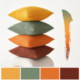 1 x RAW Customer Returns MIULEE Set of 4 Corduroy Cushion Covers Pillowcase Decorative Cushion Cover Modern Sofa Cushions Throw Pillows Couch Cushions for Sofa Decorative Cushions Living Room Bedroom 45 x 45 cm Orange Green Series - RRP €25.99