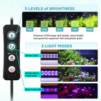 1 x RAW Customer Returns hygger 9W Aquarium LED Lighting, Aquarium LED Lamp with Timer, Dimmable, LED Aquarium Light with Adjustable Bracket for 28cm-48cm Aquarium Fish Tank Fish Plant White Blue Red Light  - RRP €27.99