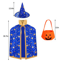 1 x Brand New baotongle Halloween Costume Witch Wizard Cloak with Hat Pumpkin Bag for Cosplay Party Red  - RRP €7.04