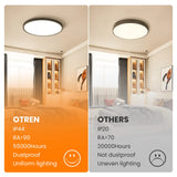 1 x RAW Customer Returns OTREN LED Ceiling Light 48W, Modern Round Bathroom Lamp 4800LM, Chandelier Light for Living Room, Bedroom, Kitchen, Office, Balcony, IP44, 40CM H2.4CM, 3000K Warm Light - RRP €40.33