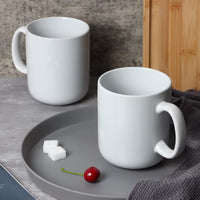 1 x RAW Customer Returns Smilatte 600 ml large coffee cup cups, M016 plain porcelain boss big large tea cup mug with handle for dad men, set of 2, white - RRP €25.73