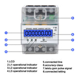 1 x RAW Customer Returns Electricity meter 3-phase 4-wire calibrated three-phase meter 230 400V 5-100A, LCD digital electricity meter three-phase meter top hat rail for DIN top hat rail intermediate meter electricity 3-phase 4-wire  - RRP €30.24