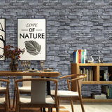 1 x RAW Customer Returns myforHD Self-adhesive Wallpaper Wall Paper Brick Self-adhesive Wall Stickers Vintage Brick Stone Wallpaper Decorative Stickers for Furniture Wall Door Waterproof Wallpaper Dark Gray, 45X600cm  - RRP €21.99