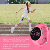 1 x RAW Customer Returns Flintronic Walking Pedometer Watch, Non-Bluetoot LED Fitness Tracker Watch, Portable Smartwatch Sports Pedometer for Kids Women Elderly - RRP €14.69