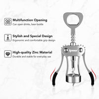 1 x RAW Customer Returns ipow corkscrew multifunctional wine opener wine bottle opener made of zinc alloy for wine bottles, bottle caps, bottles, corks - RRP €8.33