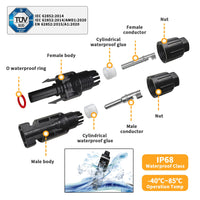 23 x Brand New SUNIZE 16 pairs of solar connectors with solar wrench, IP68 PV connector male female solar panel connector, solar connector, photovoltaic connector for 1.5 2.5 4 6 mm solar cable - RRP €437.92