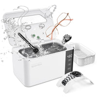 1 x RAW Customer Returns Ultrasonic cleaning device, ultrasonic cleaner for glasses, jewelry, watches, dentures, glasses cleaning device with powerful cleaning with 47 kHz and 5 modes, 600ml - RRP €44.36