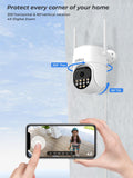 1 x RAW Customer Returns Reobiux 1080P Outdoor WiFi Surveillance Camera, Surveillance IP Camera with Color Night Vision, Automatic Tracking, Light and Sound Alarm, Continuous Recording, Two-Way Audio, IP66 - RRP €19.67