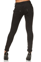 1 x RAW Customer Returns Elara women s jeans boyfriend baggy button placket Chunkyrayan C613K-15 F15 Black 40 L - RRP €34.95