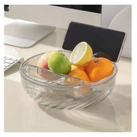 4 x Brand New LUMIN TUTU salad bowl, mixing bowls fruit bowl, separation of fruits and fruit crumbs, double-layer design with draining function, 8.9x8.9x3.5 inches transparent  - RRP €81.6