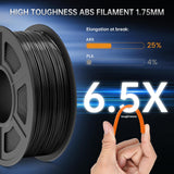 1 x RAW Customer Returns SUNLU ABS Filament 1.75 mm 3D Printer Filament, High Durability Heat Resistant Excellent Toughness, Compatible with Most FDM 3D Printers, Filament Accuracy - 0.02 mm, 0.9KG Black - RRP €17.7