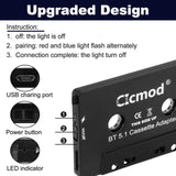 1 x RAW Customer Returns CICMOD cassette adapter BT 5.1 car cassette adapter with built-in microphone hands-free system - RRP €16.99