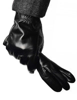 1 x Brand New YISEVEN Men s Buttery Soft Leather Gloves Lined Warm Soft Elegant Noble with Wool, Black Medium 9.0  - RRP €36.79