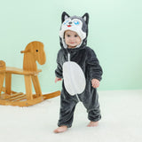 1 x Brand New Maeau Baby Girl Boy Pajamas Jumpsuit Hooded Romper Ear Soft Onesie Flannel Warm Animal Costume Newborn Pajamas Sets Winter Autumn Dark Gray Husky 13 18 Months - RRP €35.99