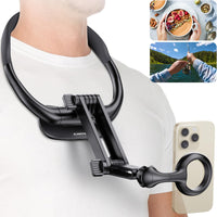 1 x RAW Customer Returns Aunote Neck Phone Holder POV Vlog, Magnetic Neck Mount Cell Phones, Foldable Chest Mount, Hands-Free Cell Phone Holder Magsafe iPhone 15 14 13 12 Seires Android Phones Content Creator Essentials - RRP €29.11