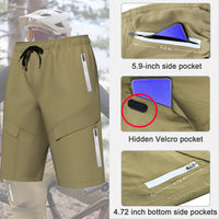 1 x RAW Customer Returns Logas MTB Men s Cycling Shorts,Men s Mountain Bike Shorts Breathable Cycling Shorts,MTB Shorts for Men with 6 Pockets,Khaki,L - RRP €35.99