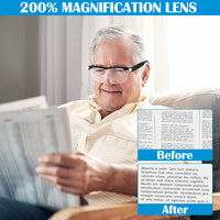 1 x RAW Customer Returns NZQXJXZ Magnifying Glasses with Light, 200 Reading Magnifier with Light for Seniors, USB Rechargeable LED , Anti-Blue Light, Hands Free Head Magnifying Glass Glasses for Close Work, Hobbies, Reading, Crafts - RRP €18.99