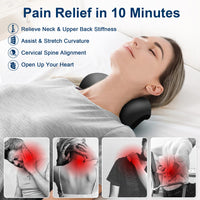 1 x RAW Customer Returns Fanlecy Neck and Shoulder Relaxer with Upper Back Massage Point, Cervical Traction Device Neck Stretcher for TMJ Pain Relief and Cervical Spine Alignment, Chiropractic Pillow Black  - RRP €40.33