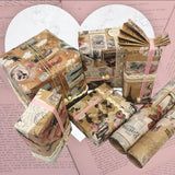 1 x RAW Customer Returns Wrapping paper Romantic Paris Retro eco recycled paper birthday paper set 5 rolls of 2m x 70cm for birthday wedding - RRP €18.05