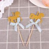 1 x RAW Customer Returns NUOBESTY 20pcs Horse Shape Cupcake Toppers with Cake Picks and Toothpicks Decoration for Kids Birthday - RRP €30.0