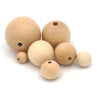 3 x RAW Customer Returns JOWE wooden ball made of beech 50 mm with hole 15 pieces - wooden ball made in Austria - RRP €59.01