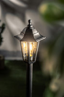 1 x RAW Customer Returns CGC Black Short Bollard Lantern Outdoor Traditional Vintage Light Garden Lamp Weatherproof Black Tall Post Light  - RRP €20.4