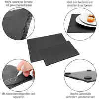 1 x RAW Customer Returns Amazy slate plate set 6 pieces including chalk pen for writing - decorative serving plates made of natural slate for tasteful serving of food and place settings 30 x 20 cm  - RRP €33.99