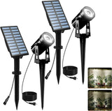 1 x RAW Customer Returns T-SUNUS Outdoor Solar Spotlights, Solar Lights Outdoor Garden Decorative Waterproof for Car ON OFF for Garden Driveway 2 Pieces White - RRP €32.99