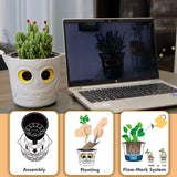 1 x RAW Customer Returns Restmo Set of 3 Self-Watering Planters, 12.7cm Owl Flower Pot with Owl Eye Water Level Indicator, Plastic Flower Pots for Indoor Plants, African Violets, Succulents, Off-White - RRP €32.4