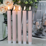 1 x RAW Customer Returns Eldnacele real wax LED candles with remote control, 24 cm flameless candles, battery-operated window candles with 3D flickering flame for wedding, Halloween, home, Christmas decoration pink  - RRP €32.99