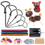 3 x Brand New Zocipro chestnut holder craft set for children, 256Pcs DIY craft material for children, craft accessories for children, pipe cleaners, pompoms, feathers, beads, googly eyes, sequins craft supplies for toddlers - RRP €24.15