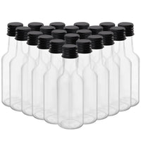 1 x RAW Customer Returns BELLE VOUS Small liquor bottles pack of 24 - 150ml - Reusable small bottles for filling made of plastic with black screw cap, liquid funnel for pouring and filling - RRP €29.23