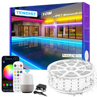 1 x RAW Customer Returns TENDIST 10M WiFi RGB LED Strip Waterproof, IP67 LED Strip Outdoor, 24V Outdoor LED Strip Music Sync Alexa Compatible, LED Tape Outdoor for Pavilion, Pergola, Outdoor Lighting - RRP €43.99