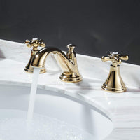 1 x RAW Customer Returns Kelelife 3-Hole Basin Mixer Tap Gold Polished 2-Handle WideSpread Basin Mixer Tap - RRP €79.99