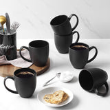 1 x RAW Customer Returns DOWAN 475ml coffee cups coffee mug set, 6-piece porcelain coffee cup large - large coffee pot with handle - ceramic cup matt for coffee, tea cocoa, coffee cup black 6 pieces - RRP €41.29