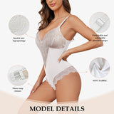 2 x Brand New SHEKINI Women s Body Lace Elegant Modeling Sheath Slimming Bodysuit V-Neck Without Underwire Lace Body Shaper Shapewear - RRP €48.0