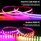 1 x RAW Customer Returns PAUTIX COB LED Strip RGB Smart IC Pixel Addressable 5M, DC24V Color Changing Strip 1903B 630LEDs m Multicolor and White Tape Light for DIY Decoration Controller Adapter Sold Separately  - RRP €41.56