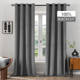 1 x RAW Customer Returns MIULEE Short Curtains 100 Opaque Velvet Short Curtains for Bedroom Opaque Thermal Curtains with Eyelets Cold Protection Blackout Curtain Set of 2 H x W 260 x 140 cm Graphite - RRP €56.05