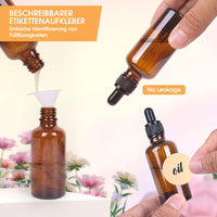 1 x RAW Customer Returns Pack of 2 pipette bottles, 50 ml brown glass bottles with glass pipette, brown glass bottles dropper bottle apothecary bottles with dropper pipette, small brown glass pipette bottles for essential oils perfume - RRP €7.04