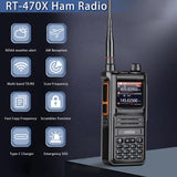 1 x RAW Customer Returns Radtel RT-470X 5W Dual Band Ham Radio 144-146Mhz 430-440MHz Walkie Talkie with Aviation Band and Color LCD FM Radio Scanner - RRP €39.99