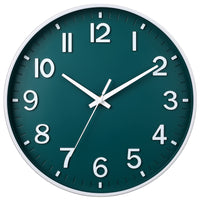 1 x RAW Customer Returns HZDHCLH Radio Clock 30 cm Large Dial Wall Clock Silent, Suitable for School, Home, Wall Decoration Dark Green  - RRP €34.99