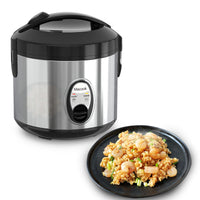 1 x RAW Customer Returns Rice cooker 1 liter for 1-5 people 5 cups of uncooked, 10 cups of cooked rice Stainless steel rice cooker small, keep warm function, multi-cooker steamer, non-stick coating, 400W - RRP €34.27