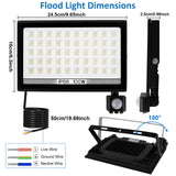 1 x RAW Customer Returns LED spotlight with motion detector outdoor 100W, T-SUNUS LED outdoor spotlight with motion detector 100W bright 10000LM spotlight with motion detector IP66 waterproof 200 LEDs cold white for warehouse garden garage - RRP €47.99